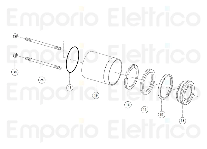 fadini Ersatzteil der Stange m8x126 für aproli 380 lb 38024