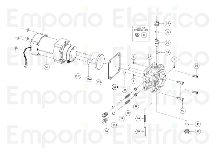 fadini pièce détachée soupape de distribution de la pression d'huile pompe p3 380124