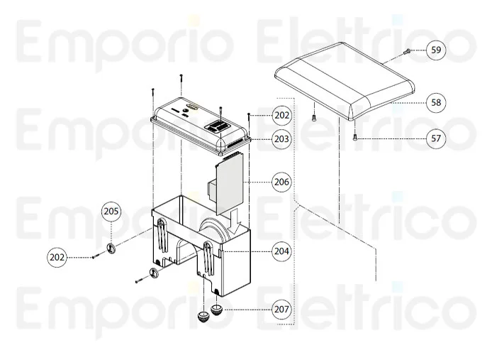fadini pièce détachée couvercle tige en aluminium pour bayt 980 97058