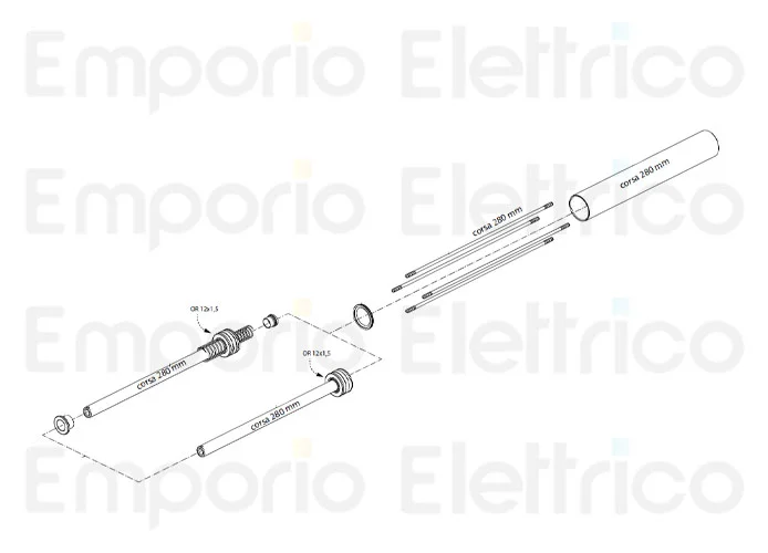 fadini ricambio camicia pistone per corsa 280 mm per hindi 880 evo 87032