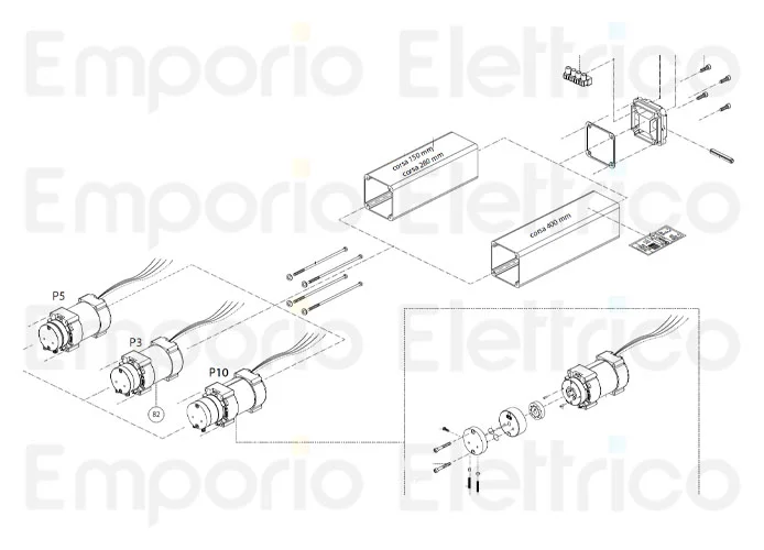 fadini Ersatzteil des kompletten elektrischen Motors 230 v - 0,25 cv - p10 für hindi 880 evo 87123