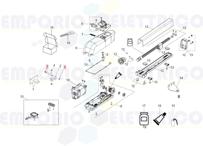 faac rErsatzteil des langen Stifts und Seeger 413/415 718366