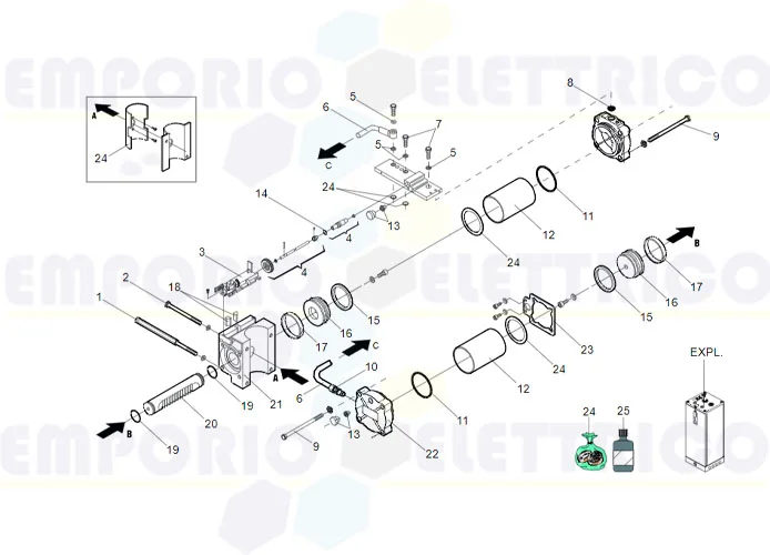 faac Seite Ersatzteile des Motots 760 cbac sr restyling