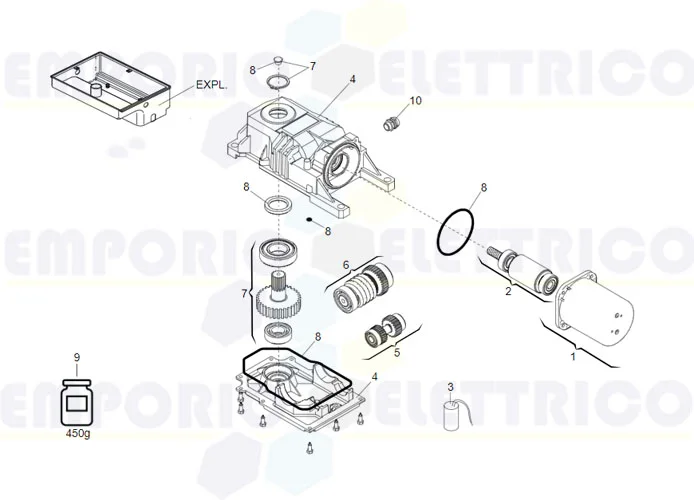 faac Seite Ersatzteile des 770 Motors 230v l