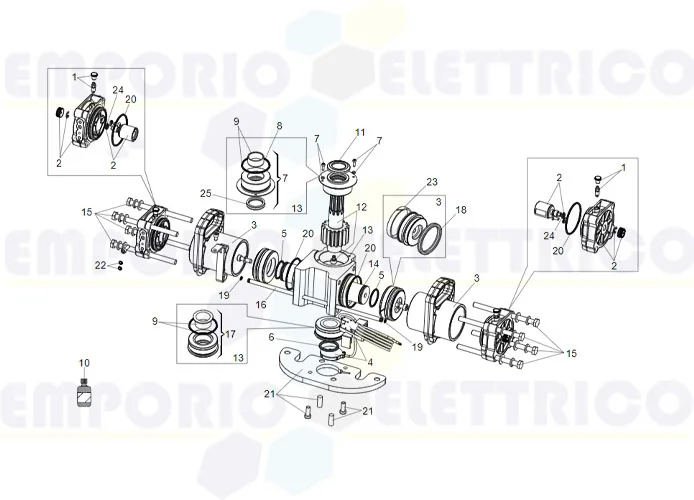 faac Seite Ersatzteile des s800h enc Antriebs 180°