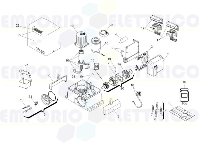 faac Seite Ersatzteile des 740 Motors 230v