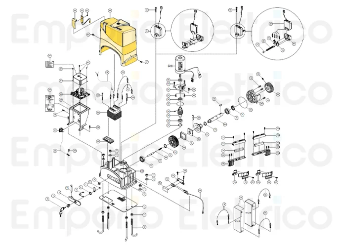 fadini original Ersatzteil des Gehäuses der Abdeckung mit LED-Lampe für junior 624 Motor 624123